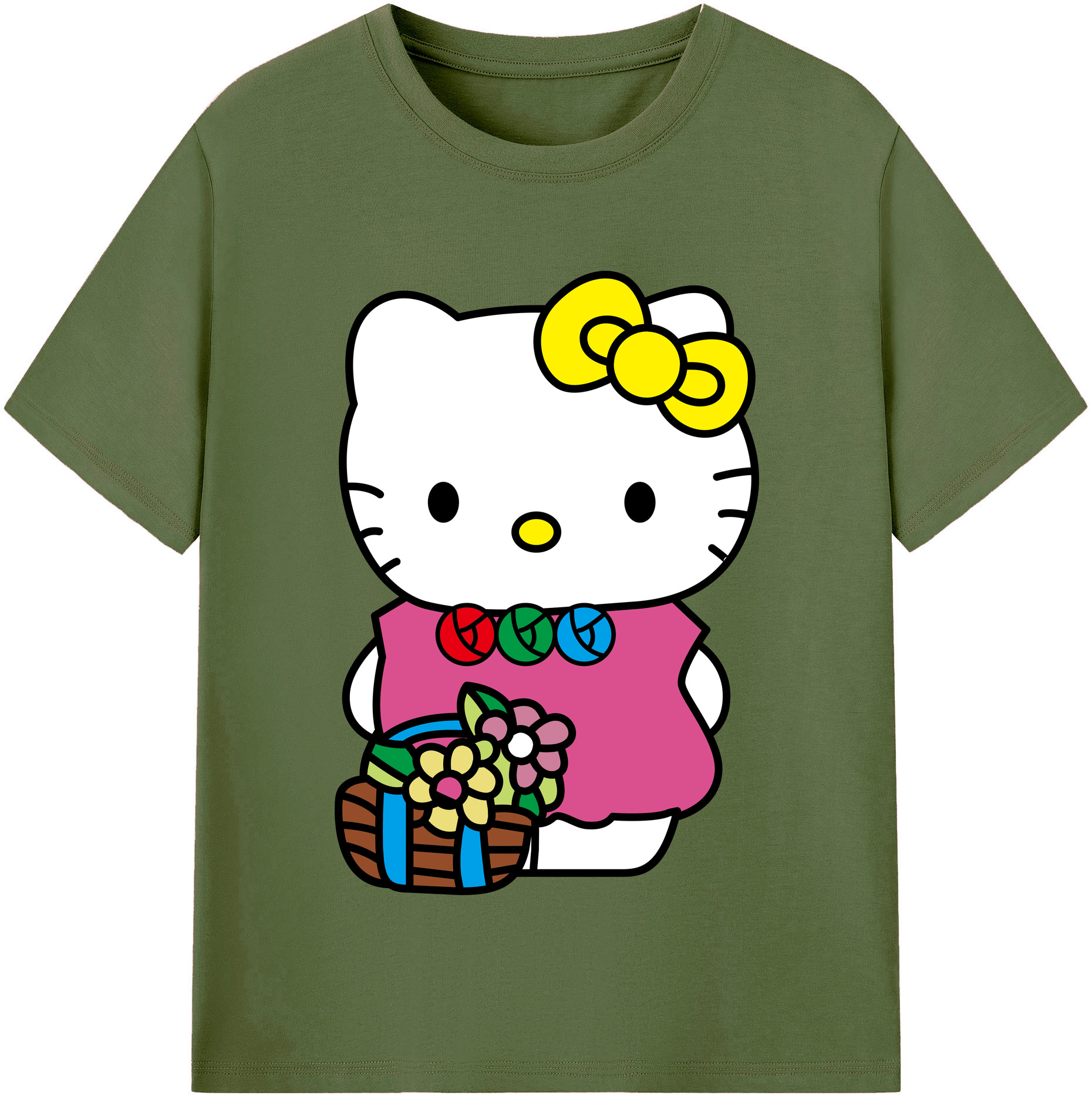 （画像用） Hello Kitty ハローキティ 綿100％半袖Tシャツ（フロントプリント）